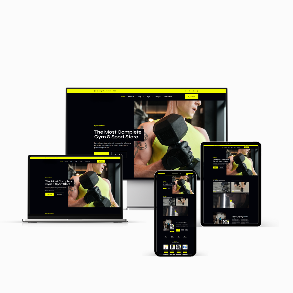 Example of a gym and fitness trainer web design company-level project