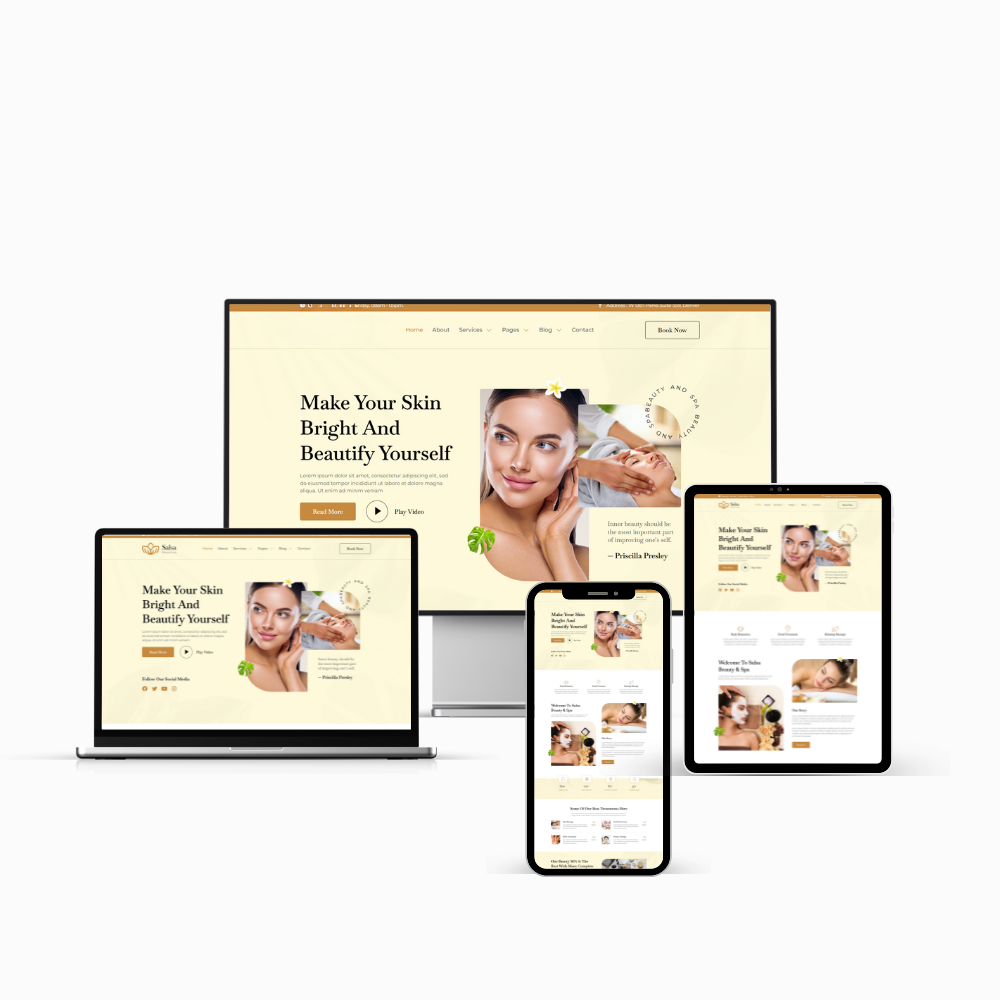 Example of a beauty salon web design company-level project